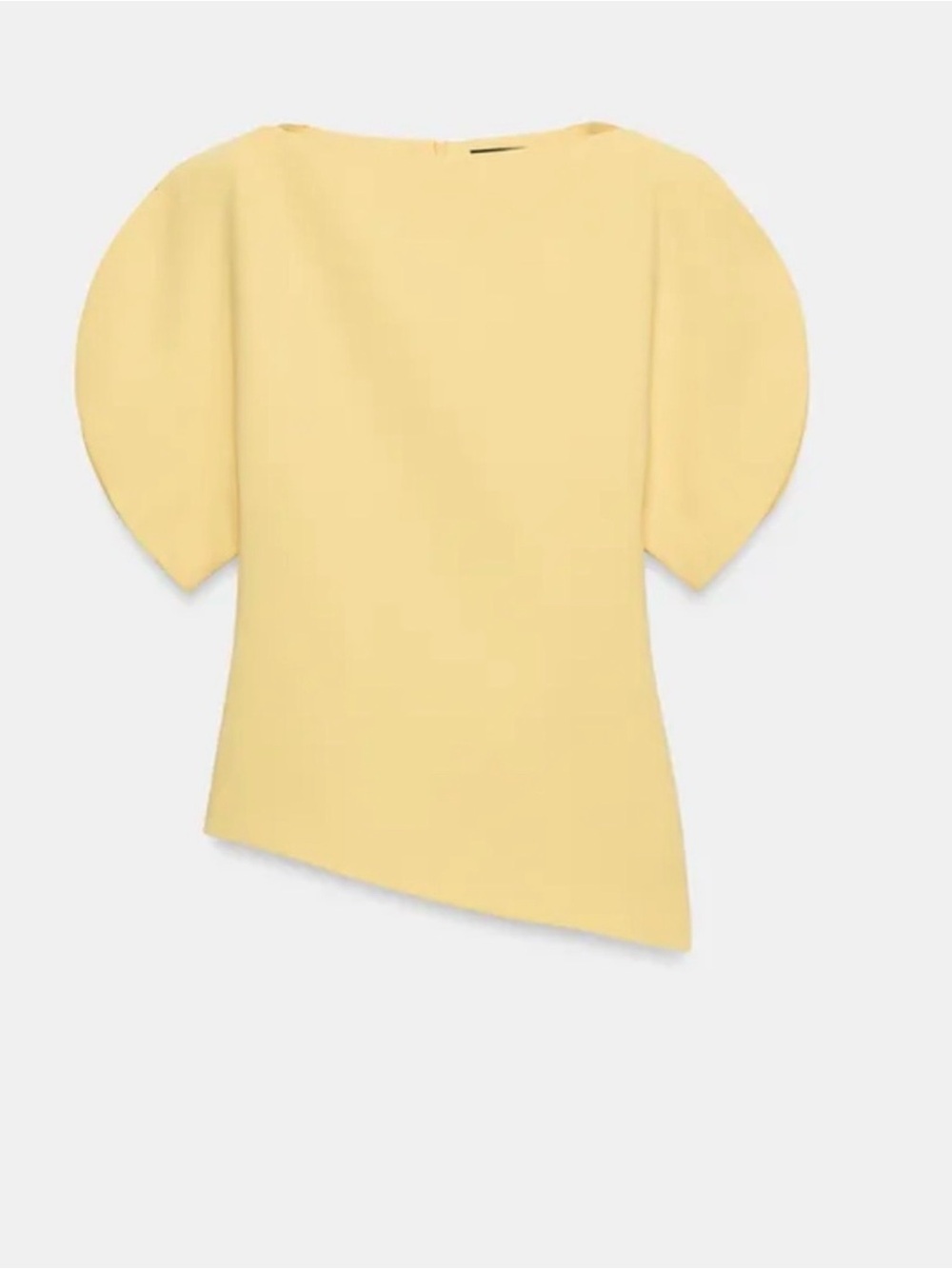 Zara Pale Yellow Puff-Sleeve Women's Top - Picture 4 of 6